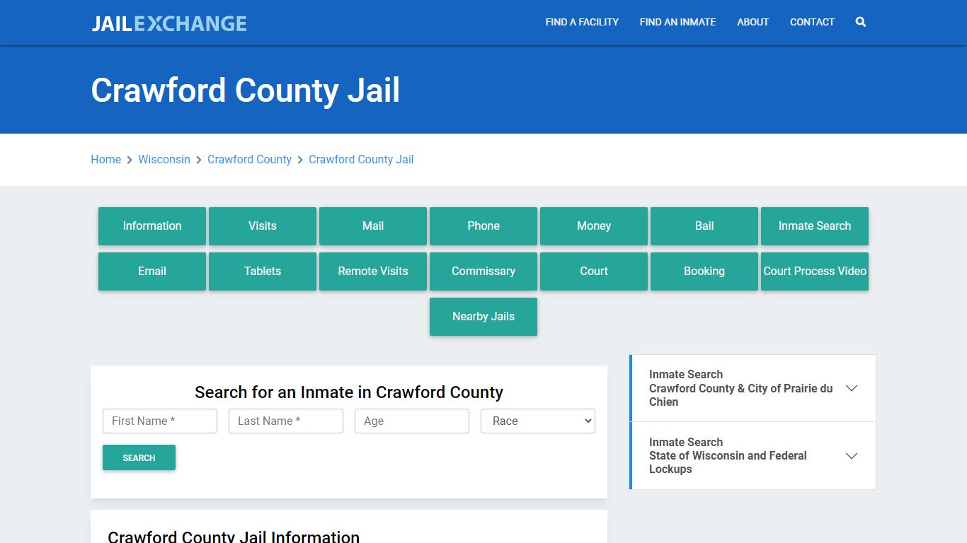 Crawford County Jail Roster Lookup, WI, Inmate Search